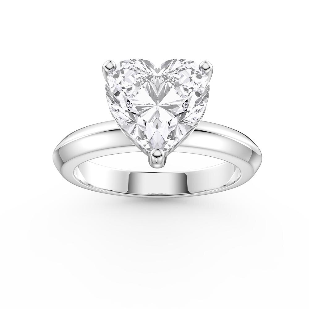 Unity 2ct Heart Moissanite Solitaire Platinum Engagement Ring