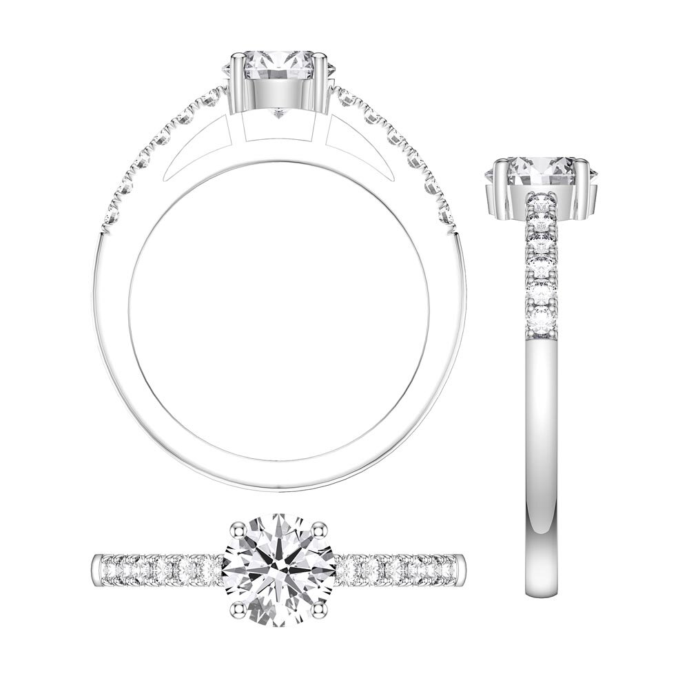 1ct Aquamarine Lab Diamond Pave Platinum Ring #4