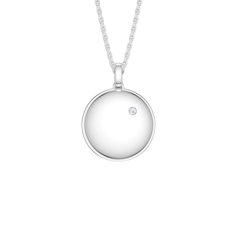 Charisma Moissanite Platinum plated Silver Round Locket