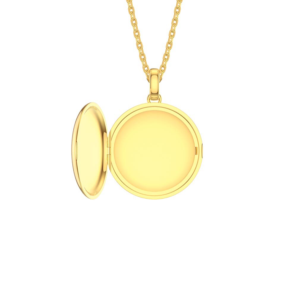 Charisma Emerald 18ct Gold Vermeil Silver Round Locket #2