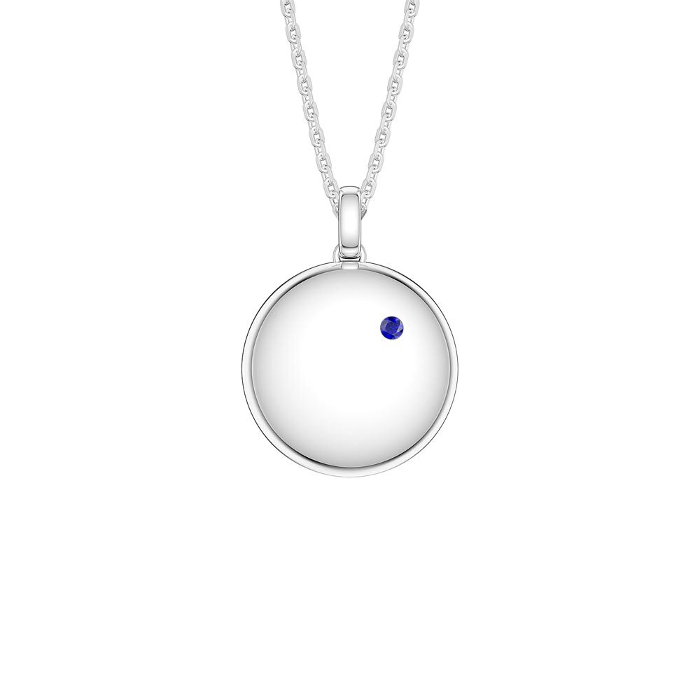 Charisma Sapphire Platinum plated Silver Round Locket