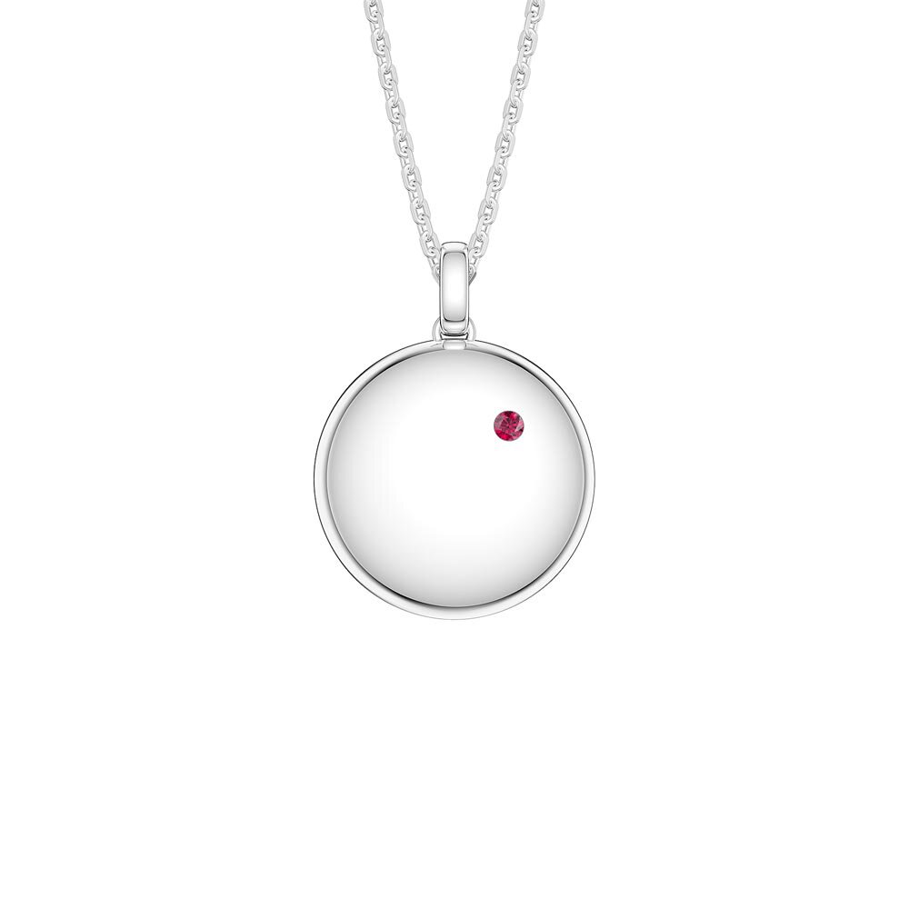 Charisma Ruby Platinum plated Silver Round Locket