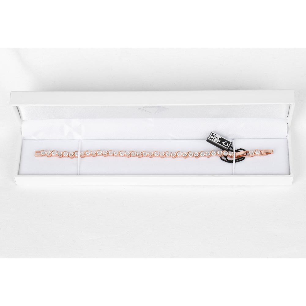 Infinity White Sapphire 18ct Rose Gold Vermeil S Bar Tennis Bracelet #5
