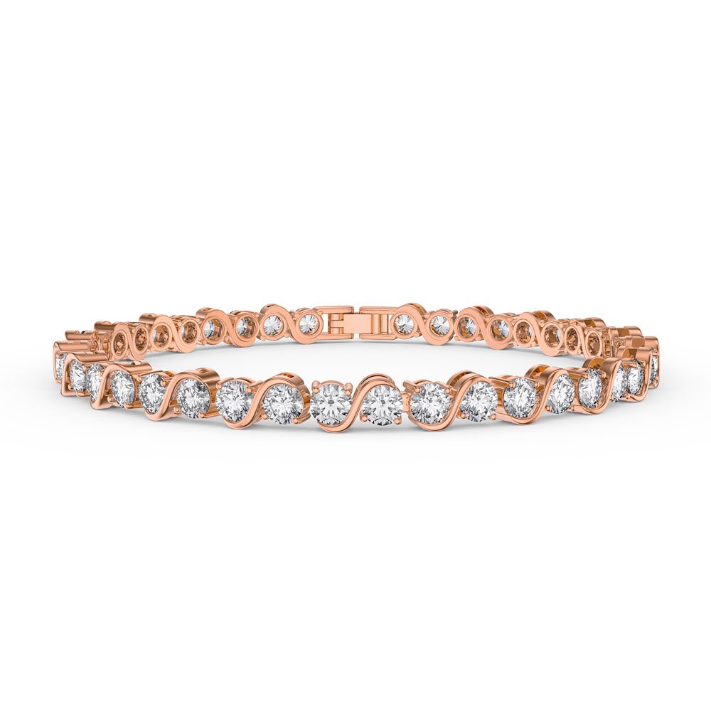 Infinity White Sapphire 18ct Rose Gold Vermeil S Bar Tennis Bracelet