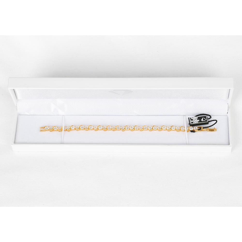 Infinity Moissanite 18ct Yellow Gold S Bar Tennis Bracelet #5