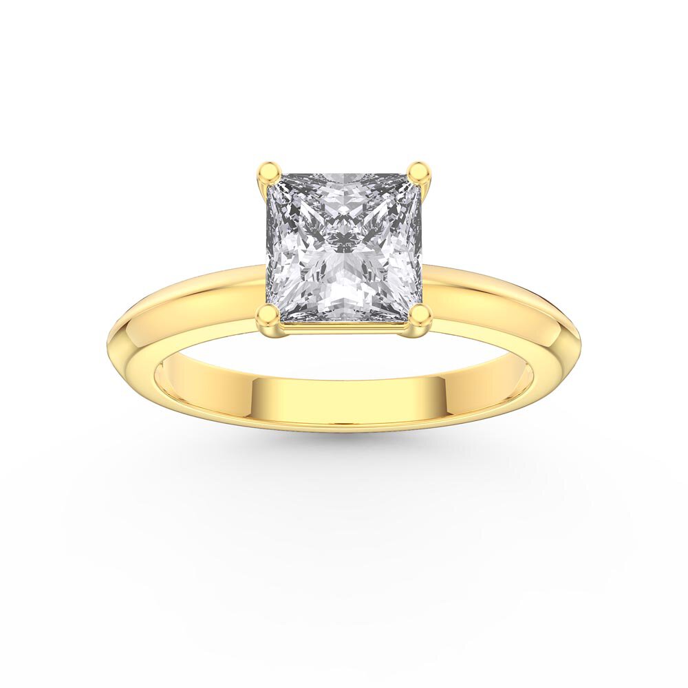 Unity 1ct Princess Lab Diamond Solitaire 9ct Yellow Gold Ring