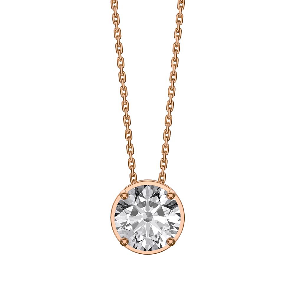 Infinity 1.0ct Solitaire White Sapphire 18ct Rose Gold Vermeil Pendant
