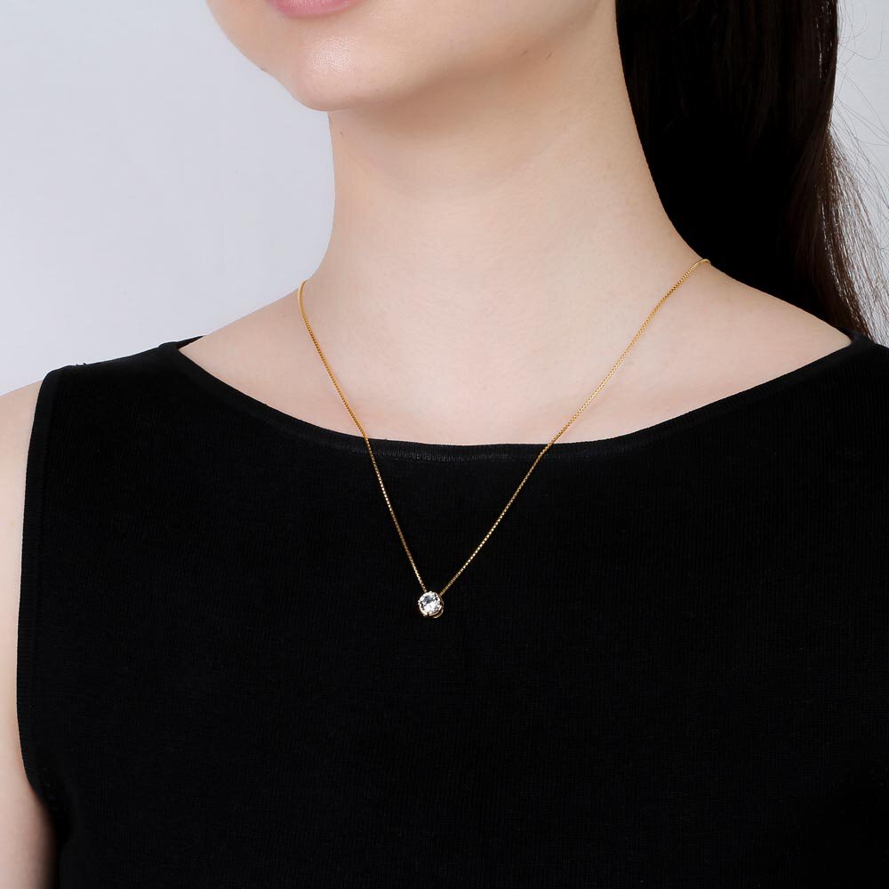 Infinity 1.0ct Solitaire White Sapphire 18ct Rose Gold Vermeil Pendant #2