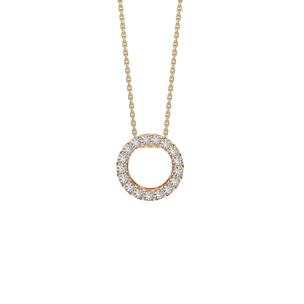 Infinity Circle White Sapphire Halo 18ct Gold Vermeil Pendant