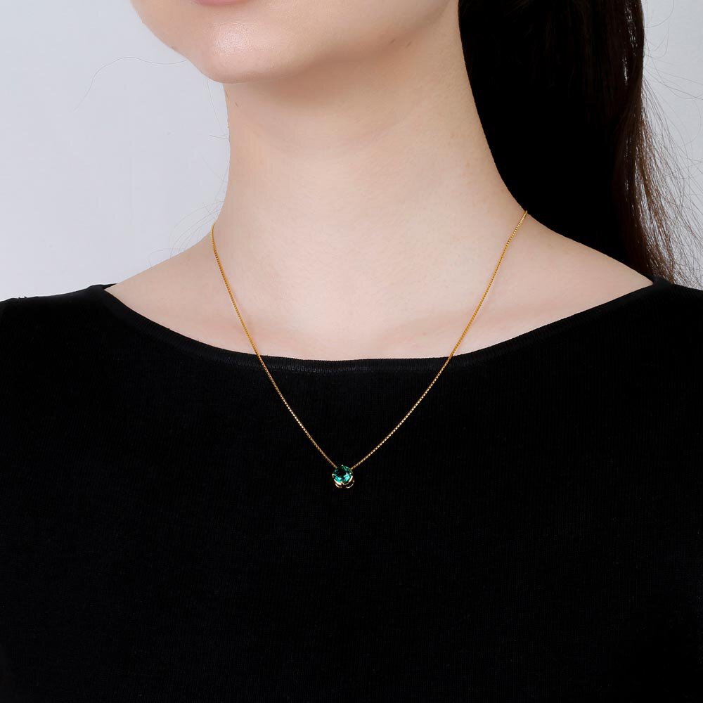 Eternity 1.0ct Solitaire Peridot 18ct Gold VermeilPendant #2