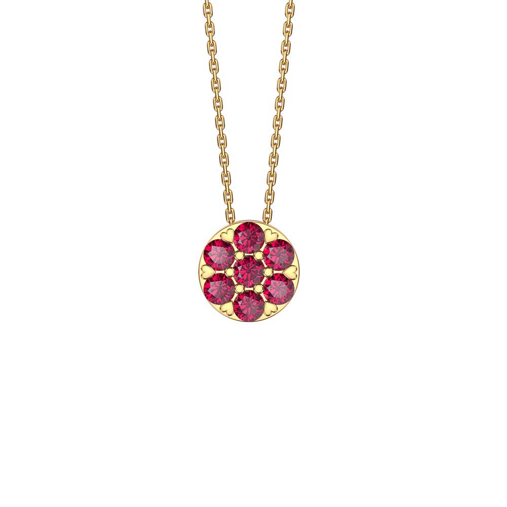 Infinity Pave  Ruby Halo 18ct Gold Vermeil Pendant