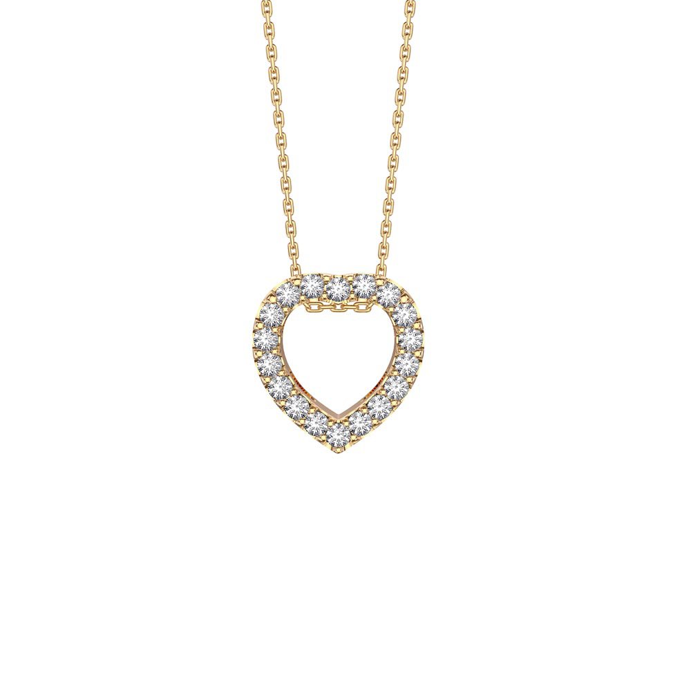 Infinity Heart White Sapphire Halo 18ct Gold Vermeil Pendant
