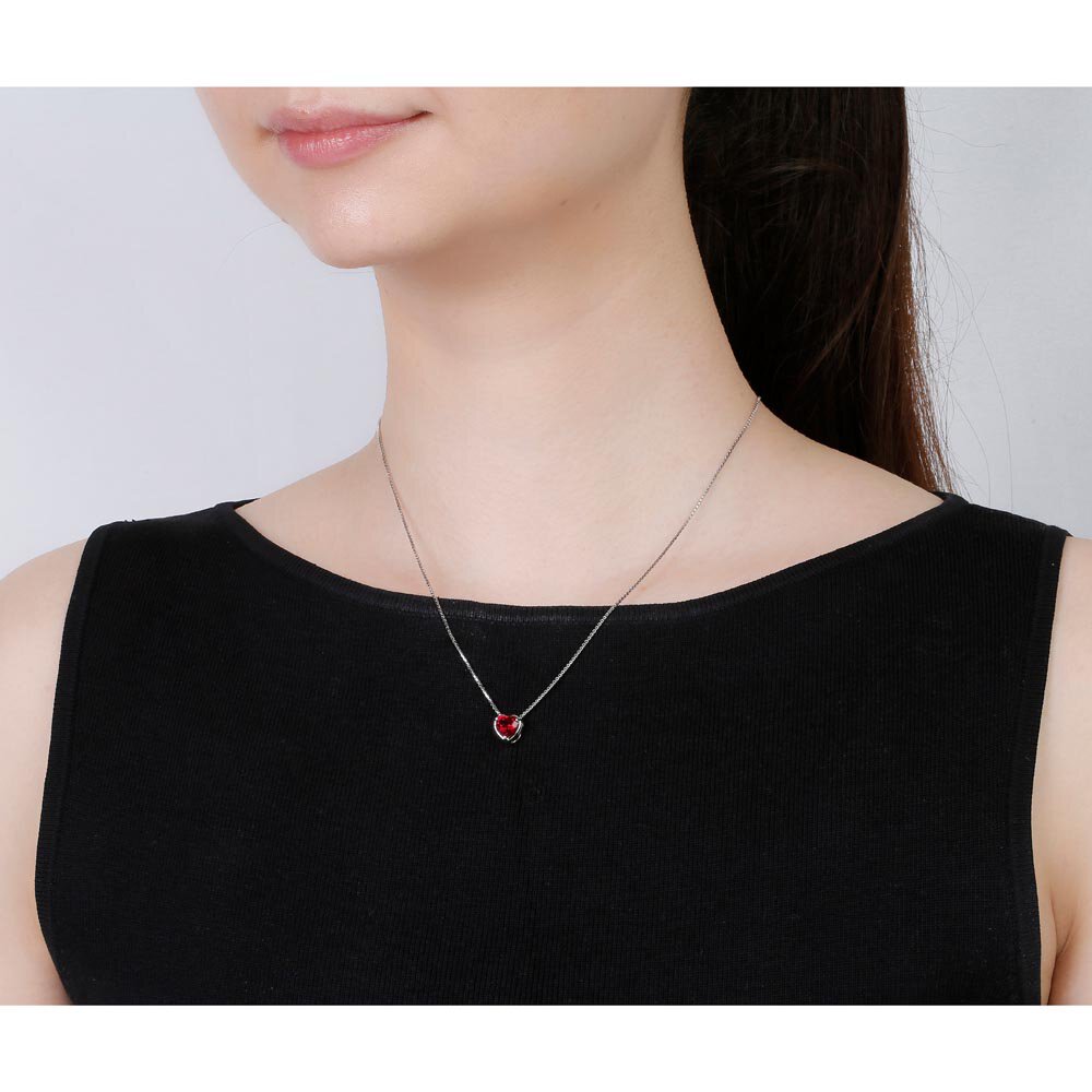 Infinity 1ct Heart Citrine Platinum plated Silver Pendant #2