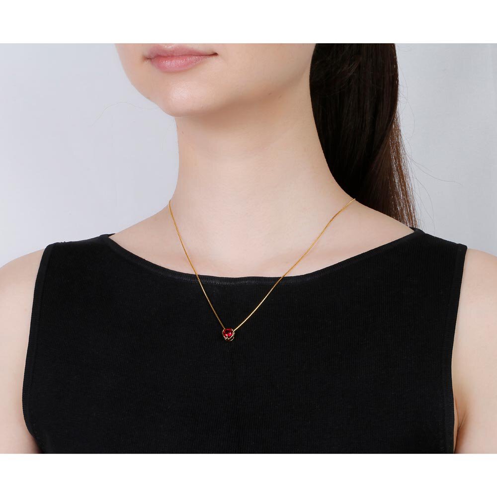 Infinity 1ct Heart Ruby 18ct Gold Vermeil Pendant #2