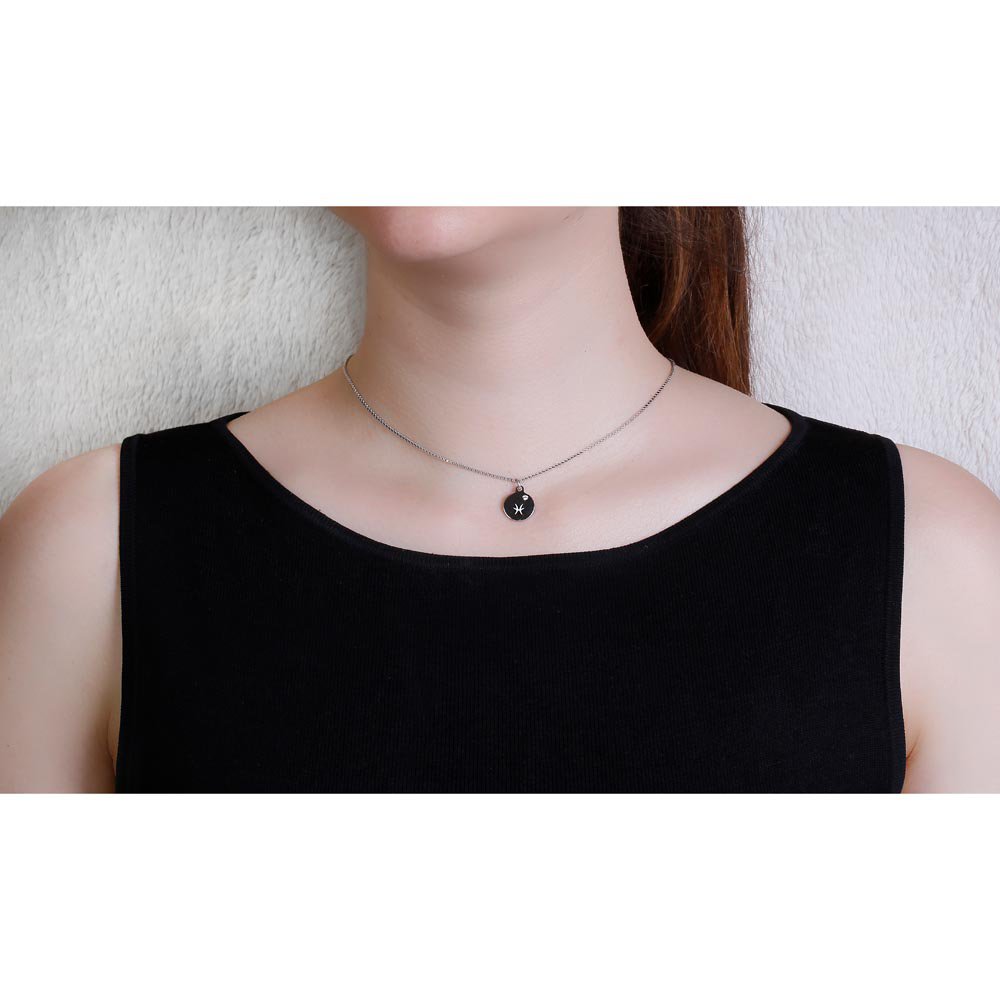 Charisma Moissanite Platinum plated Silver Pisces Pendant #2