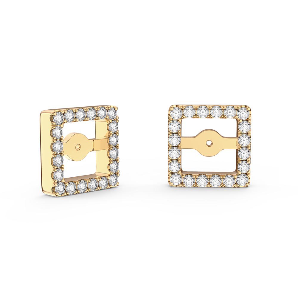 Charisma White Sapphire 18ct Gold Vermeil Princess Earring Halo Jackets