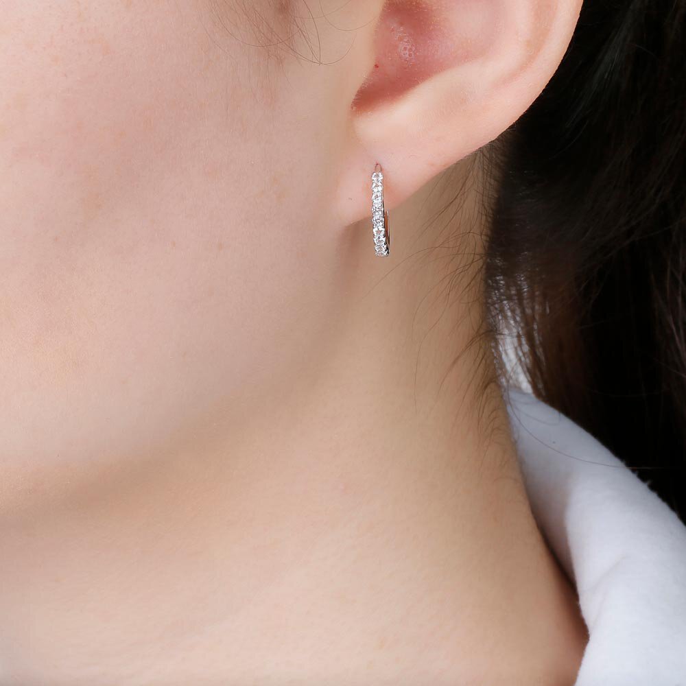 Eternity 1.5ct Swiss Blue Topaz Oval Halo Platinum plated Silver Interchangeable Earring Drops #3