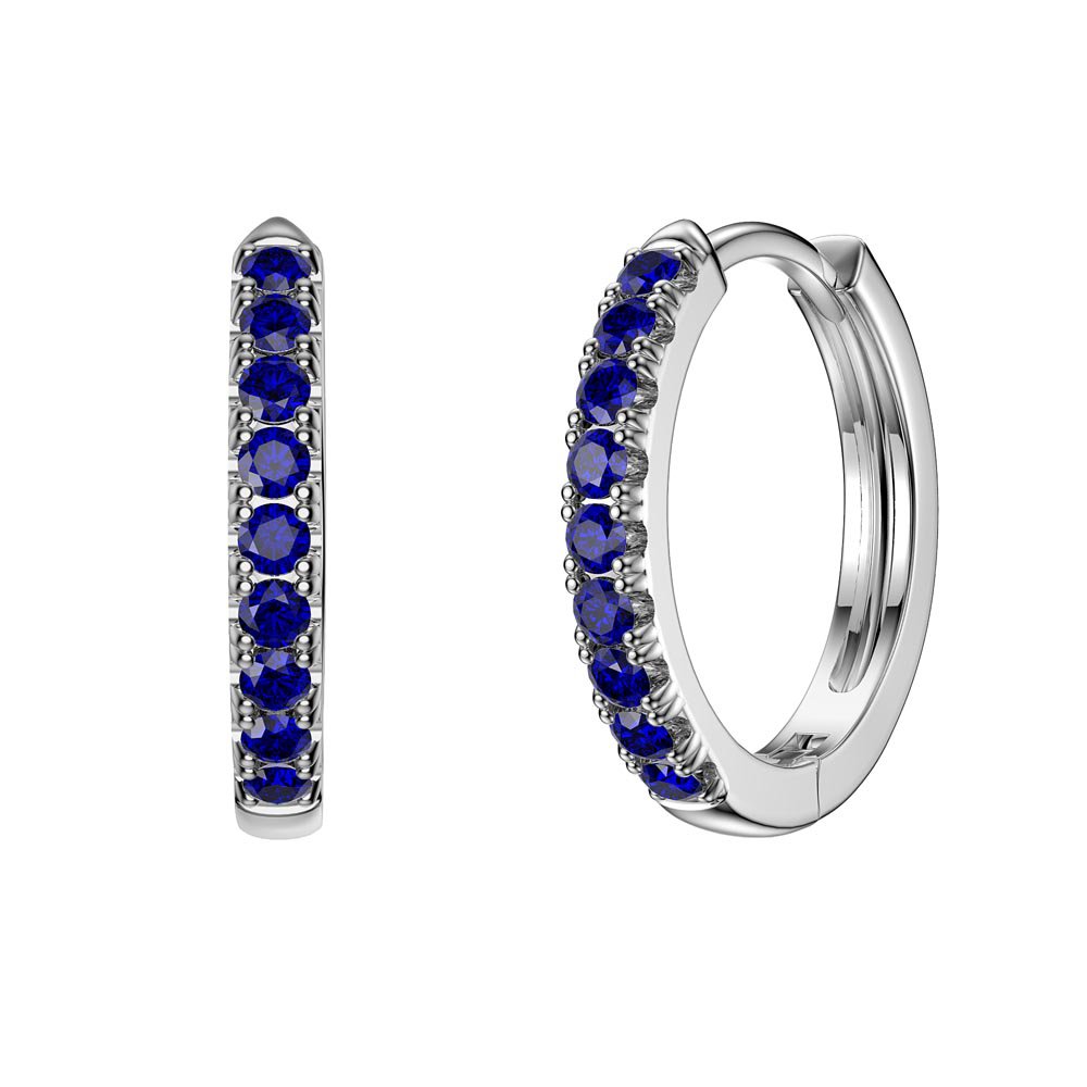 Eternity 1.5ct Sapphire Oval Halo Platinum plated Silver Interchangeable Earring Drops #3