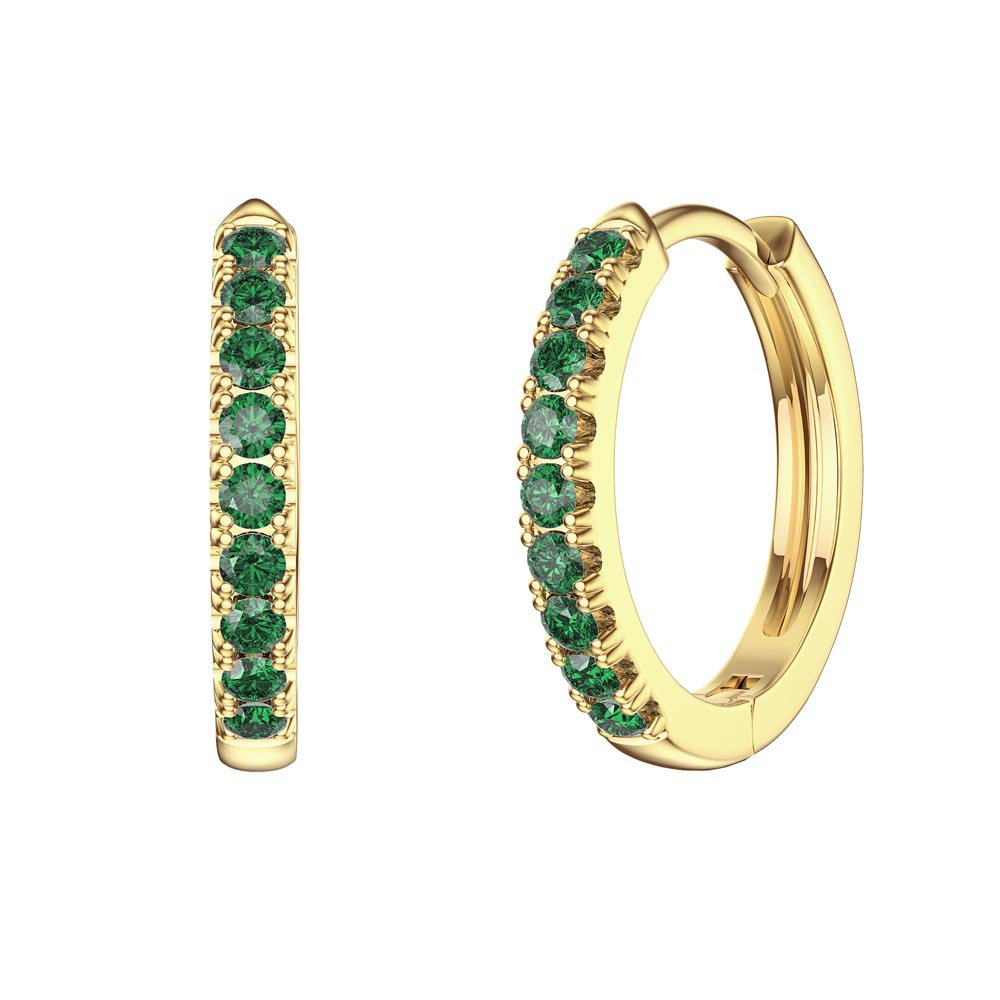 Charisma Emerald 18ct Gold Vermeil Hoop Earrings Small