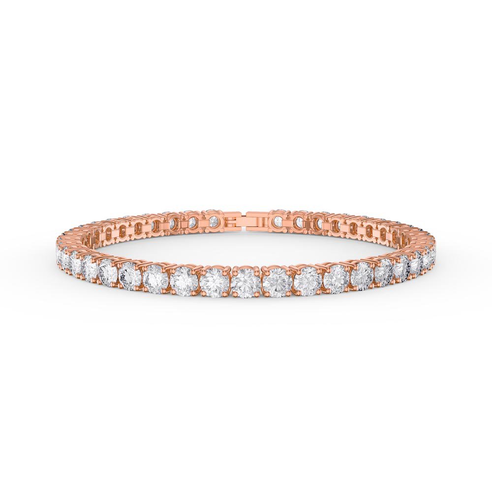 Eternity 10ct White Sapphire 18ct Rose Gold Vermeil Tennis Bracelet