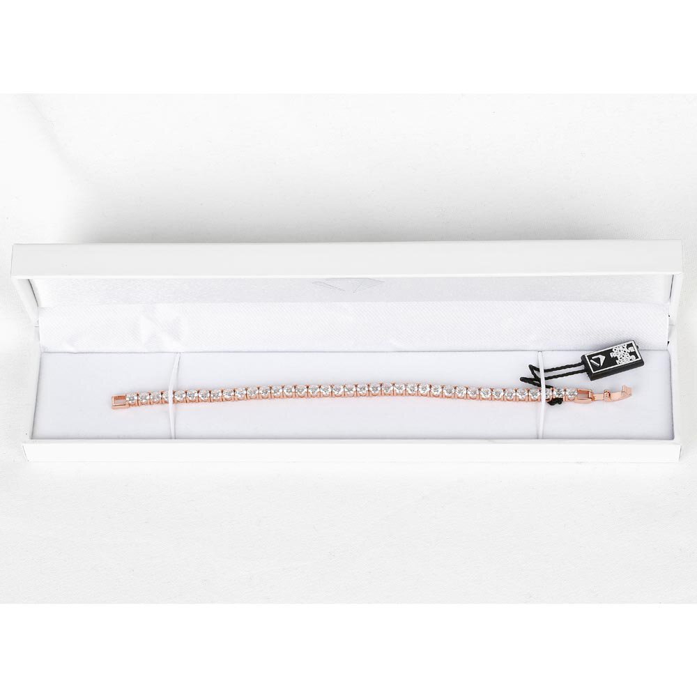 Eternity 10ct White Sapphire 18ct Rose Gold Vermeil Tennis Bracelet #5