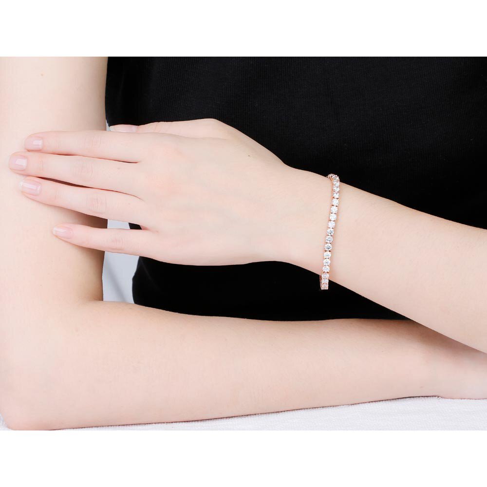 Princess Graduated Pear Drop Diamond CZ 18ct Rose Gold plated Silver Choker Jewellery Set #4