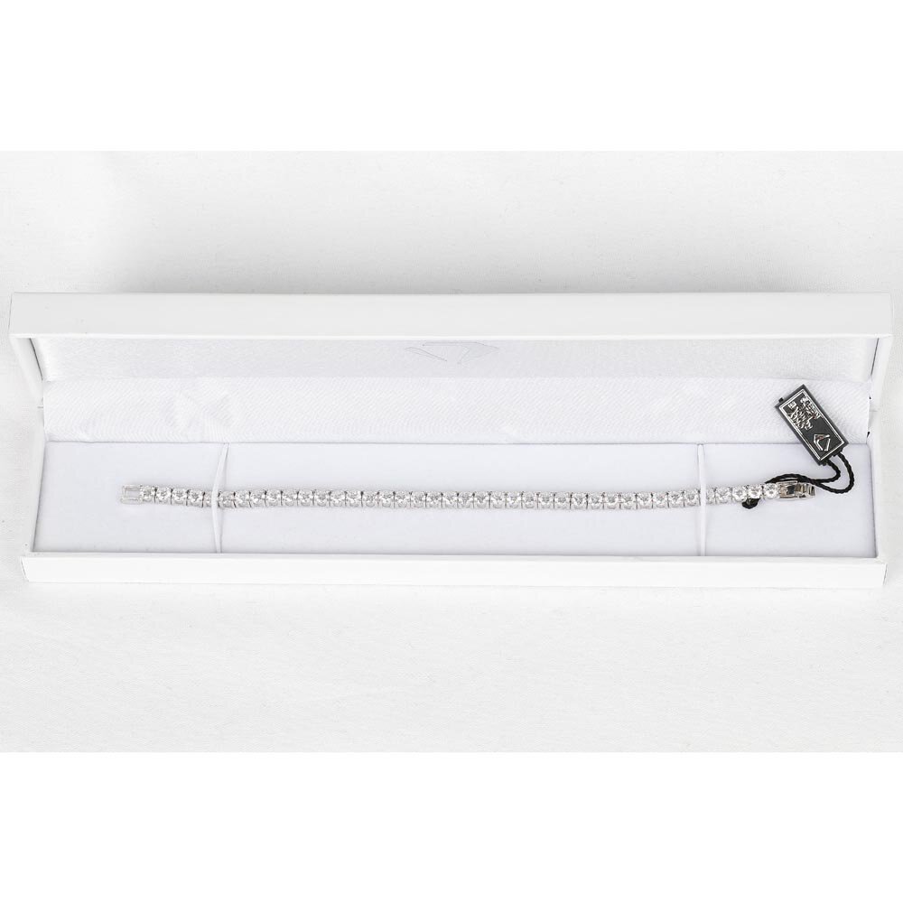 Eternity 10ct Diamond CZ Rhodium plated Silver Tennis Bracelet #5