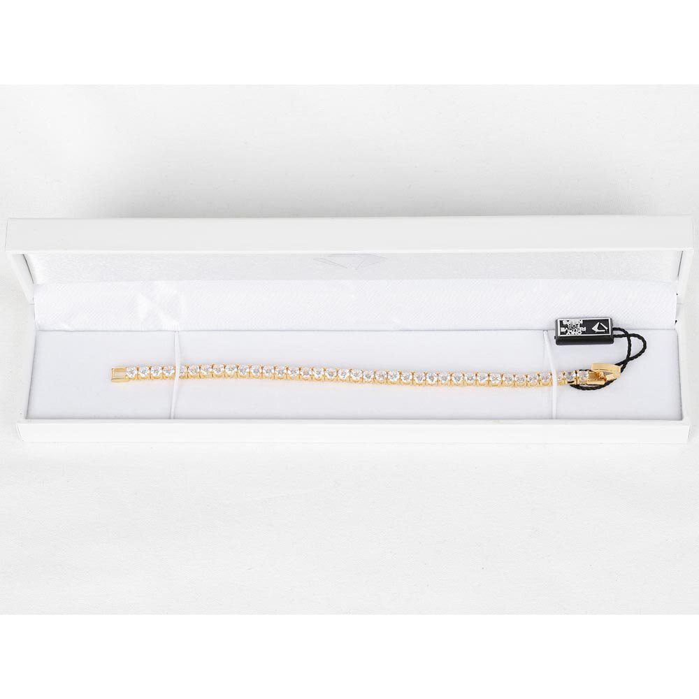 Eternity 10ct Diamond CZ 18ct Gold plated Silver Tennis Bracelet #5