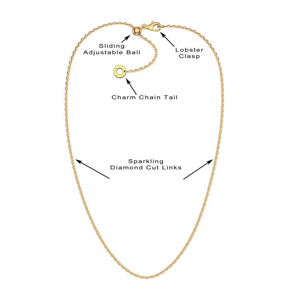 Adjustable Diamond Cut 18ct Gold Vermeil Belcher Chain 36 Inch #2