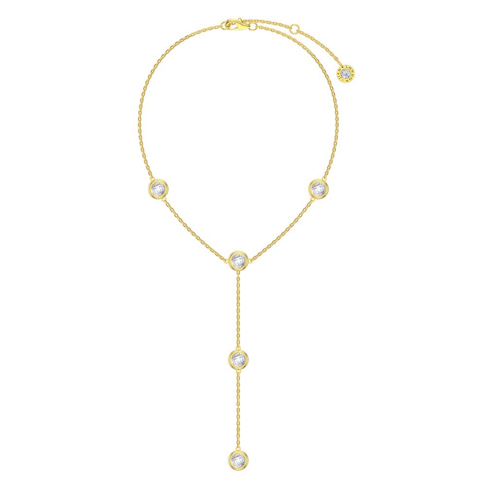 White Sapphire By the Yard 18 Gold Vermeil Lariat Necklace