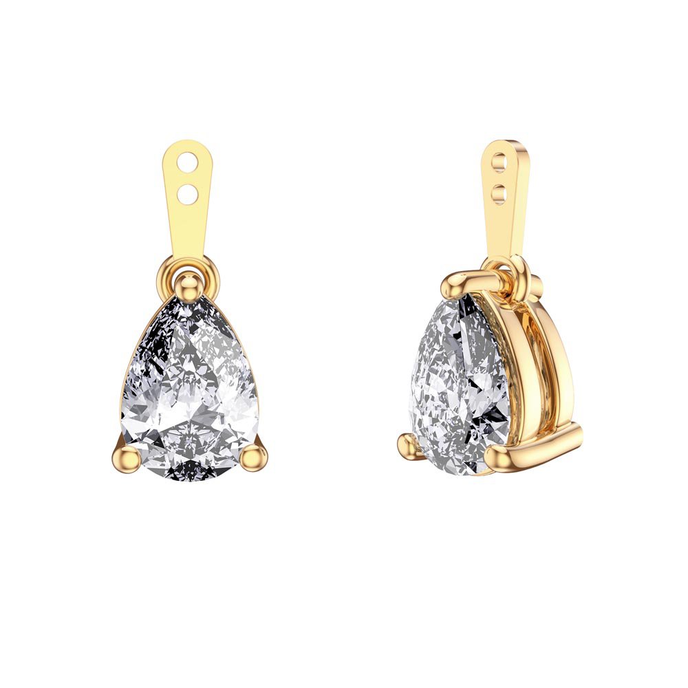 Charisma 4ct White Sapphire 18ct Gold Vermeil Pear Earring Drops