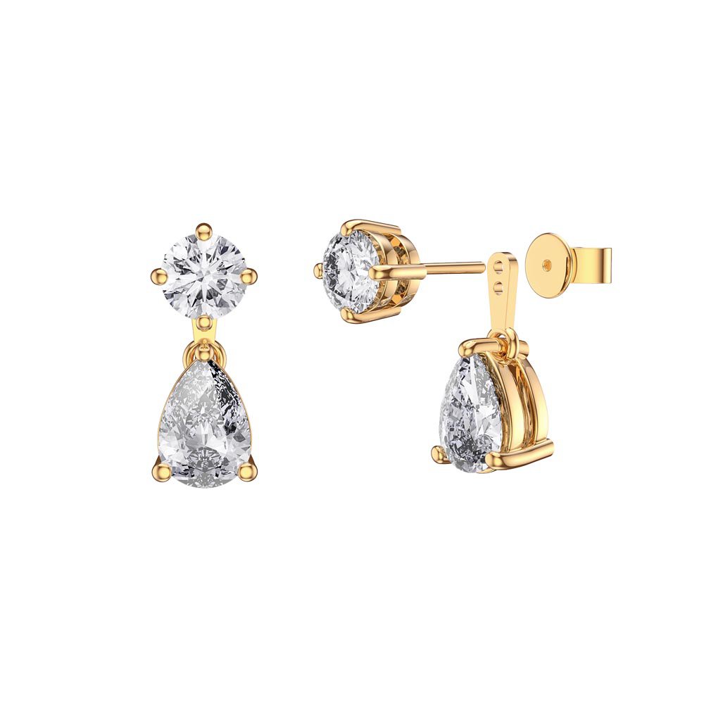 Charisma 6ct White Sapphire 18ct Gold Vermeil Pear Earring Set