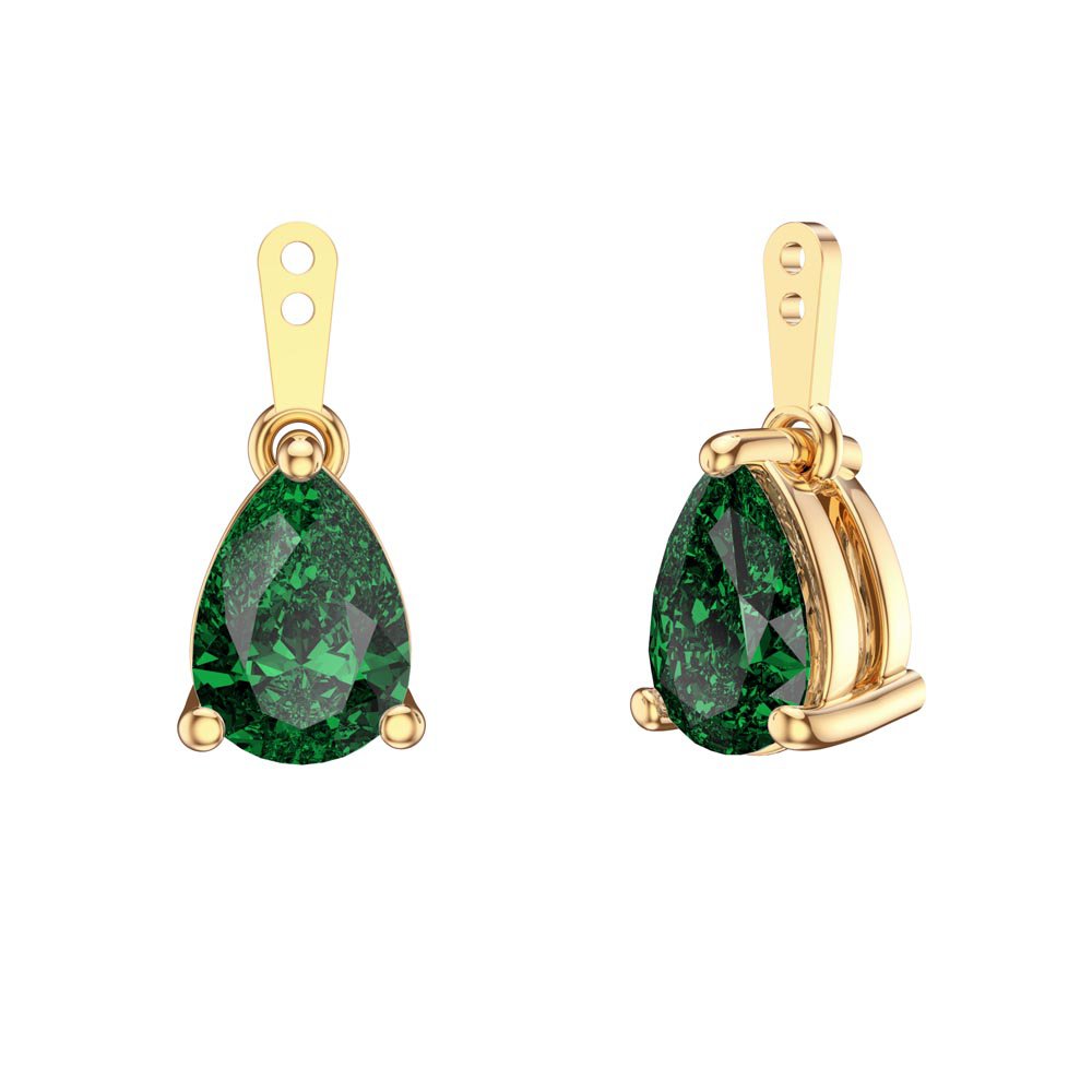 Charisma 4ct Emerald CZ 18ct Gold Vermeil Pear Earring Drops