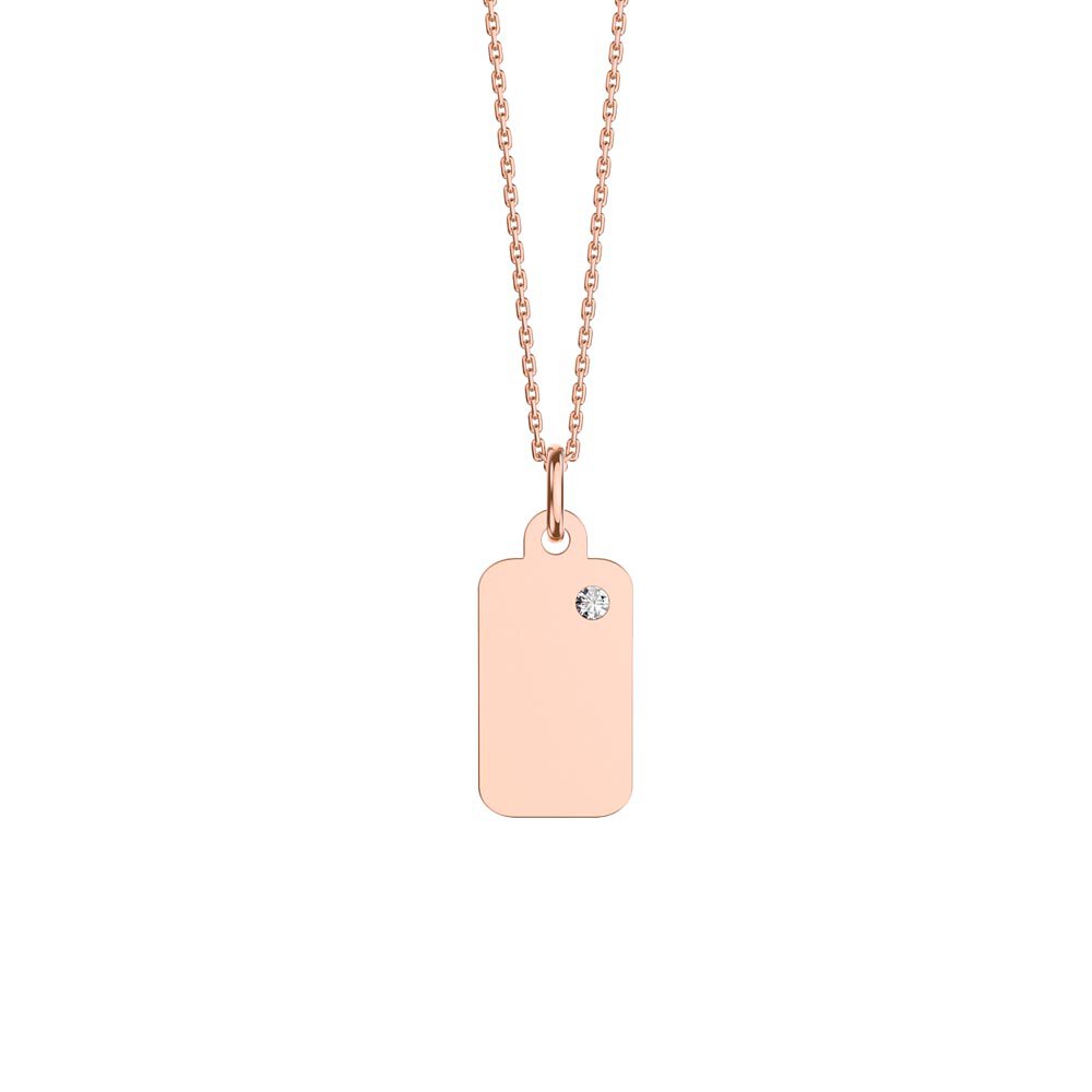 Charisma Moissanite 18ct Rose Gold Vermeil Dog Tag Pendant