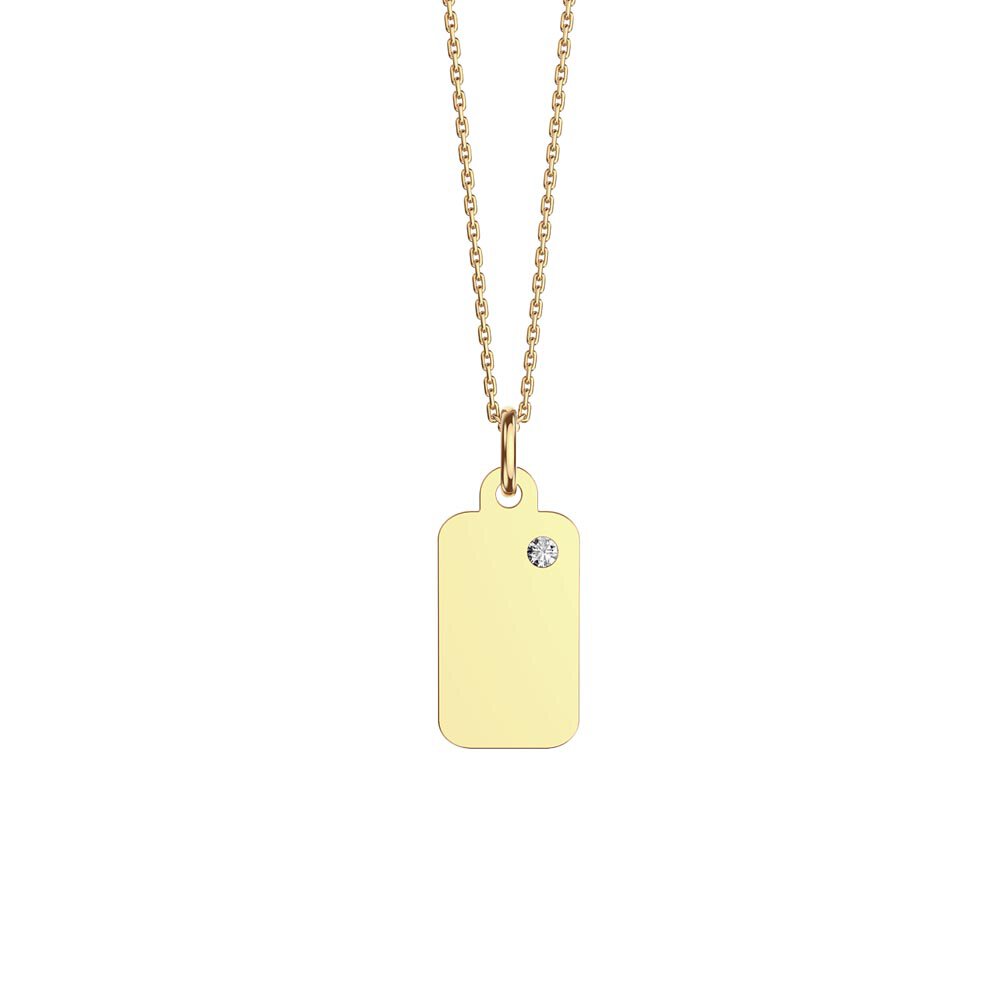 Charisma Moissanite 18ct Gold Vermeil Dog Tag Pendant #2