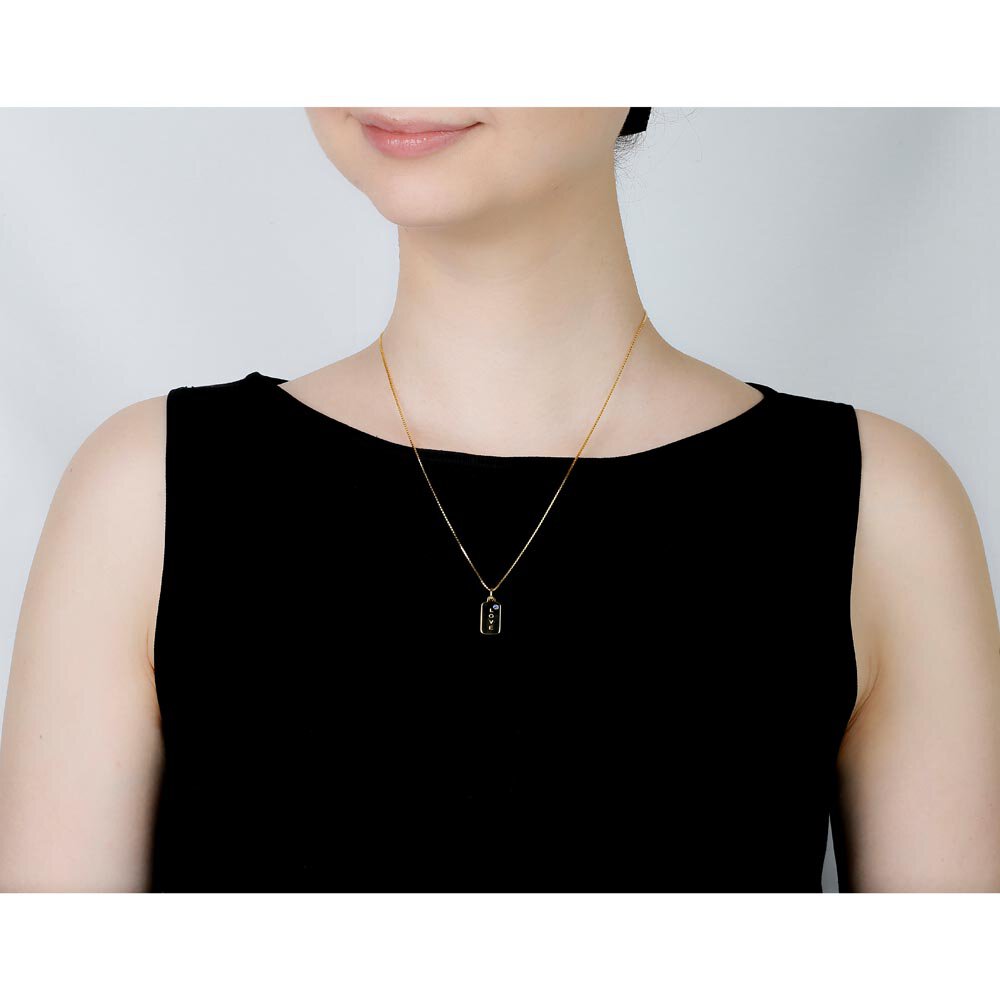 Charisma Moissanite 18ct Gold Vermeil Dog Tag Pendant #3