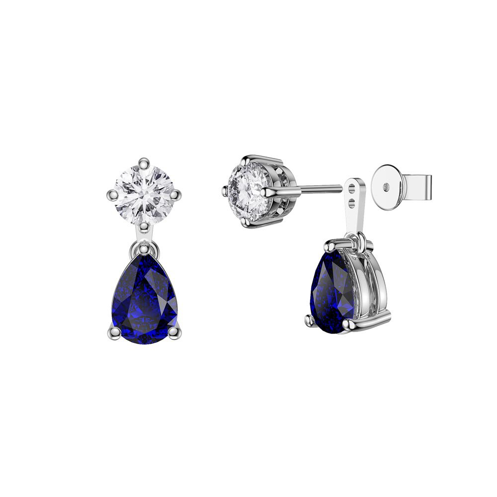 Charisma 6ct Sapphire Platinum Plated Silver Pear Earring Set