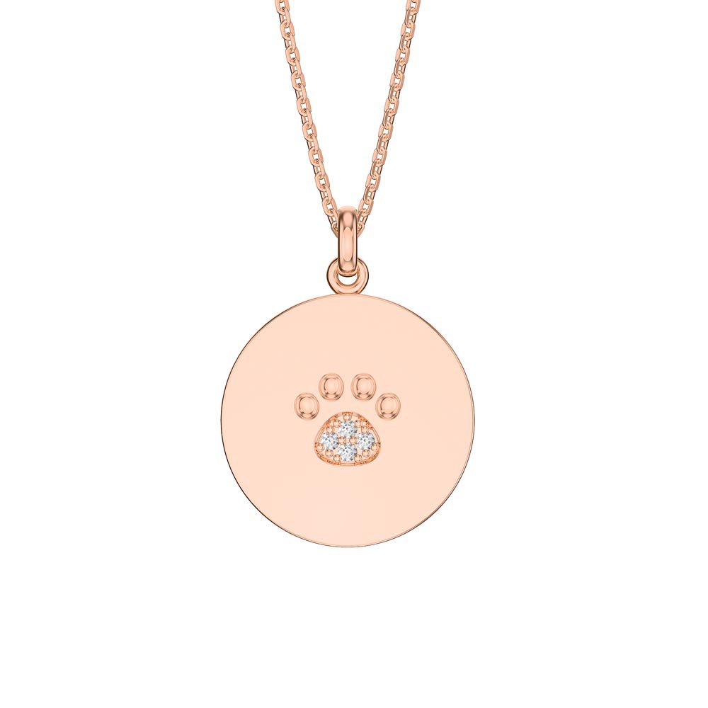 Charisma Moissanite 18ct Rose Gold Vermeil Paw Pendant 25mm