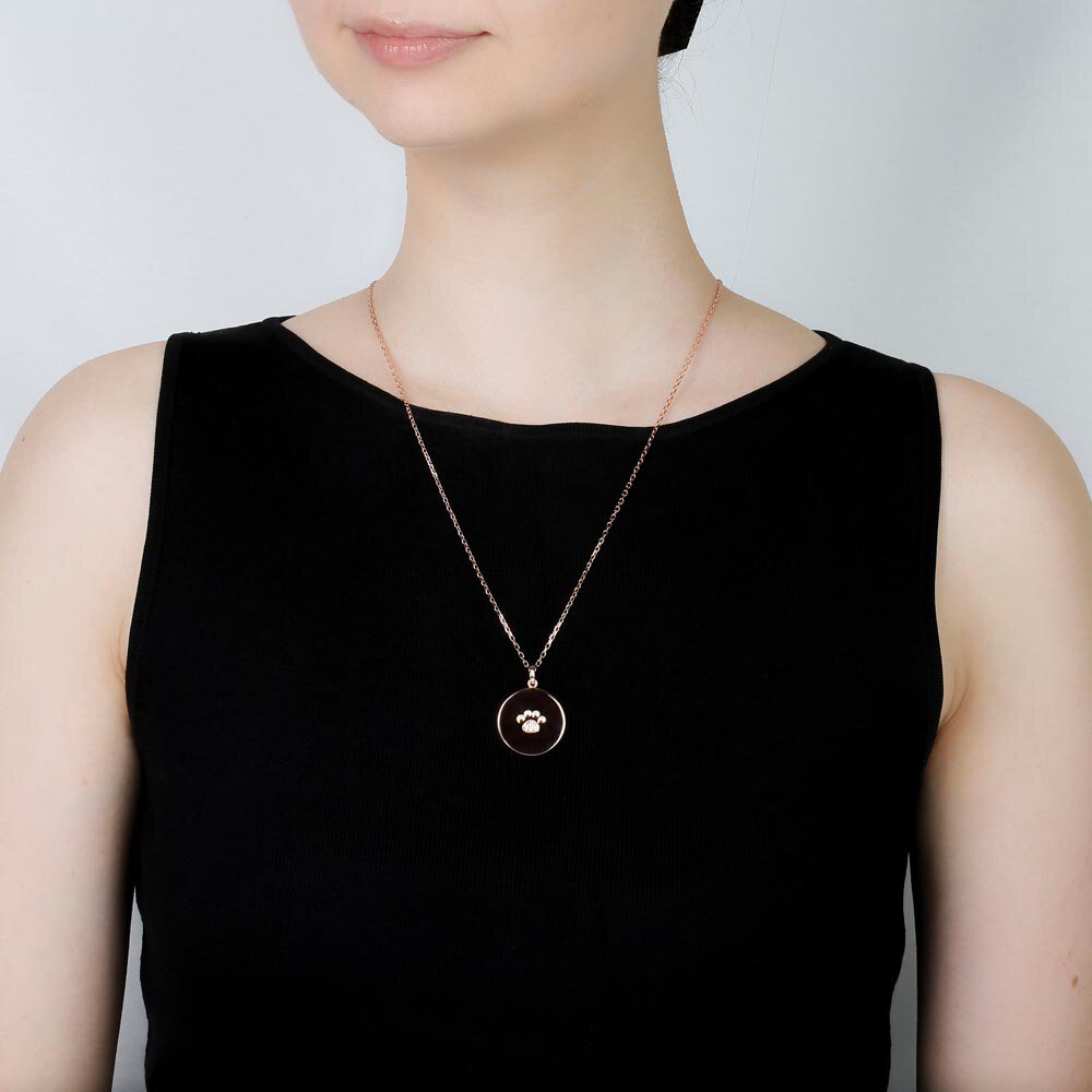 Charisma Moissanite Platinum plated Silver Large Paw Pendant #2