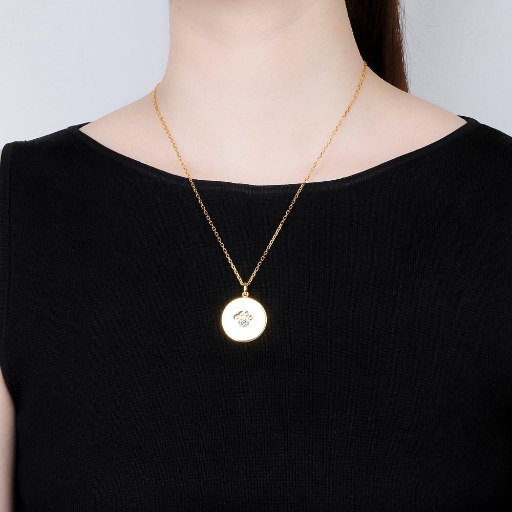 Charisma Emerald Platinum plated Silver Paw Pendant 25mm #2