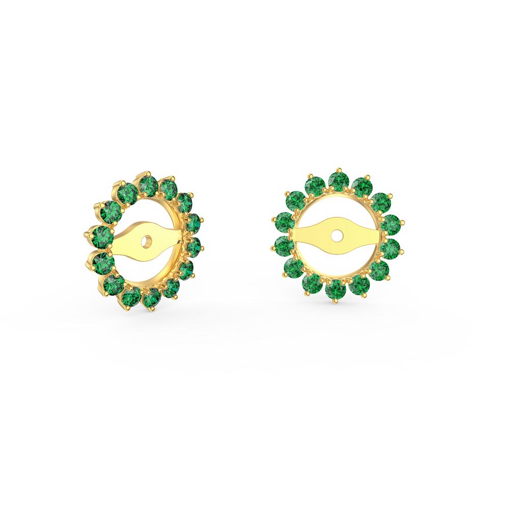Fusion Emerald 18ct Gold Vermeil Gemburst Halo Earring Jackets