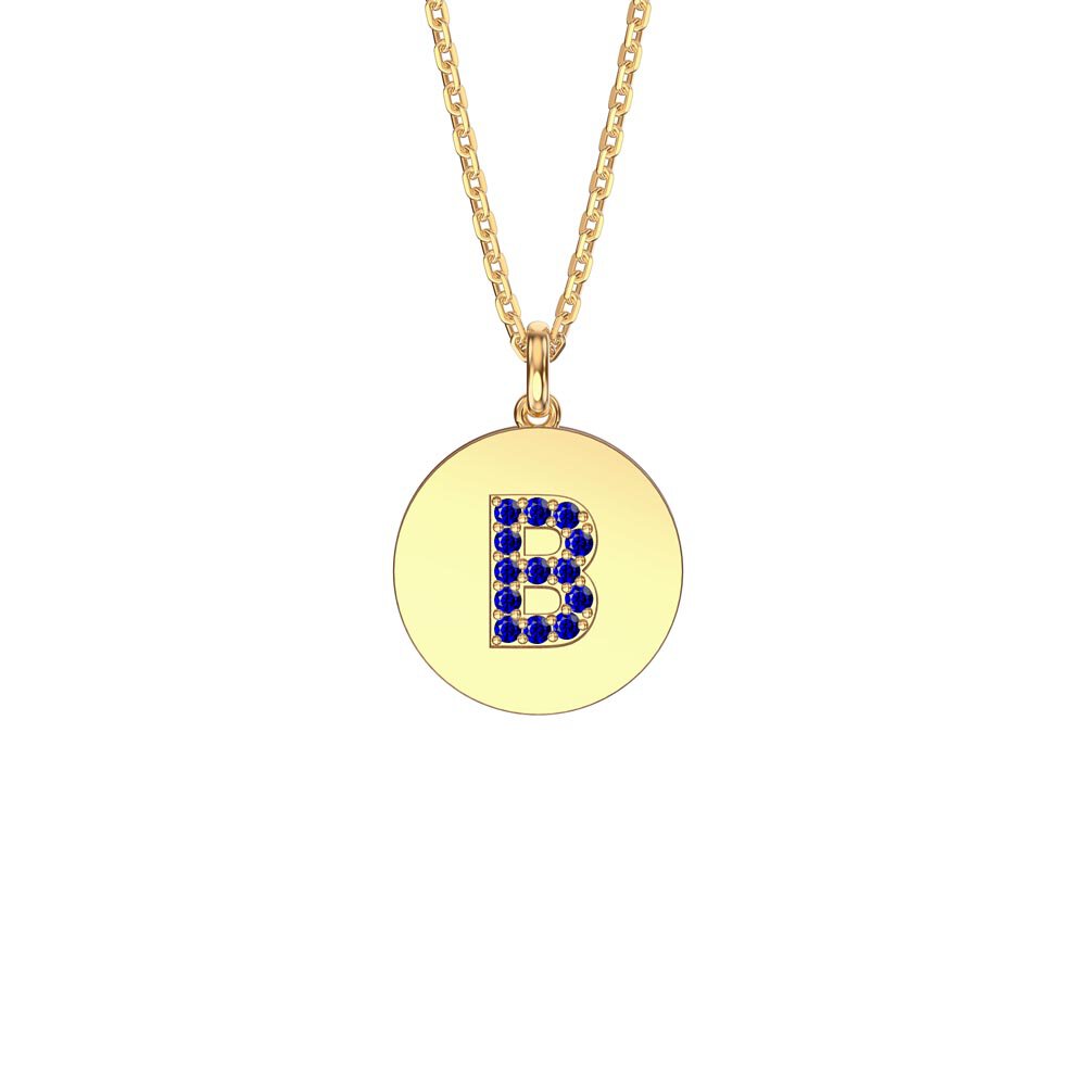 Charisma Sapphire Pave 18ct Gold Vemeil Alphabet Pendant B