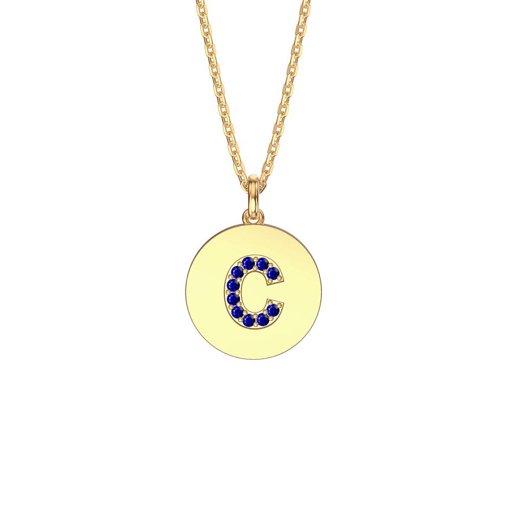 Charisma Sapphire Pave 18ct Gold Vemeil Alphabet Pendant C