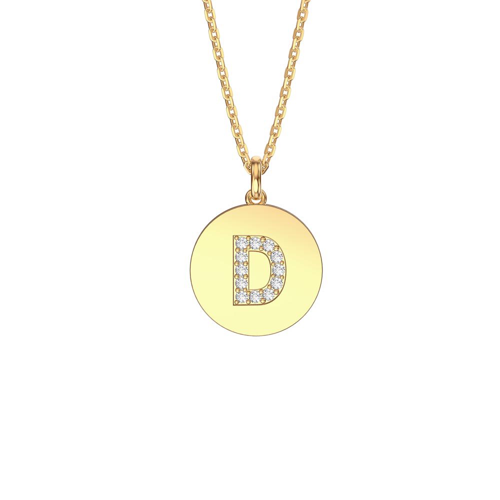 Charisma Moissanite Pave 18ct Gold Vemeil Alphabet Pendant D