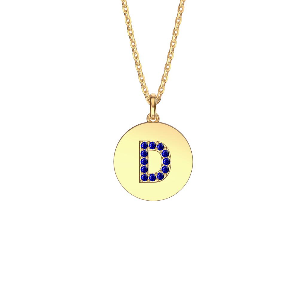 Charisma Sapphire Pave 18ct Gold Vemeil Alphabet Pendant D
