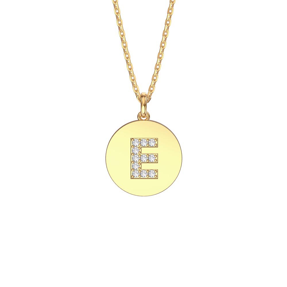 Charisma Moissanite Pave 18ct Gold Vemeil Alphabet Pendant E