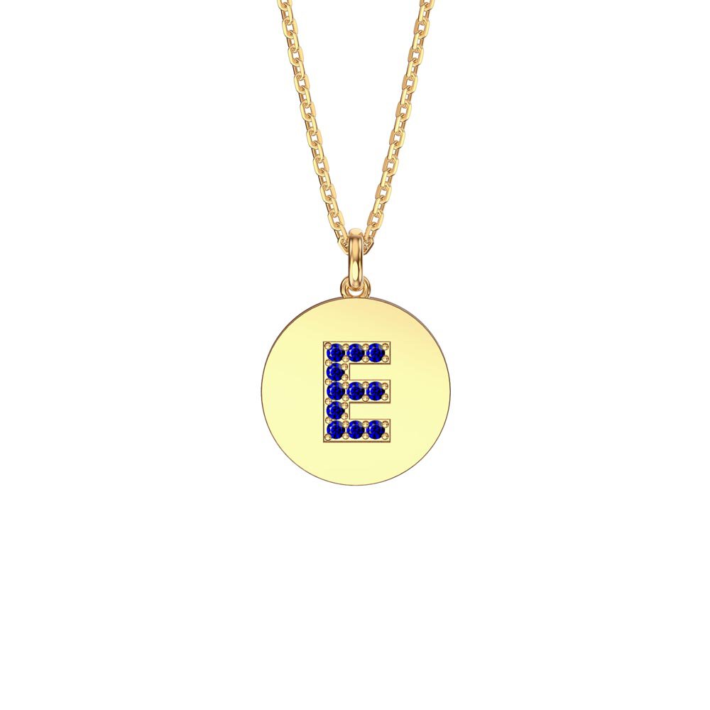 Charisma Sapphire Pave 18ct Gold Vemeil Alphabet Pendant E