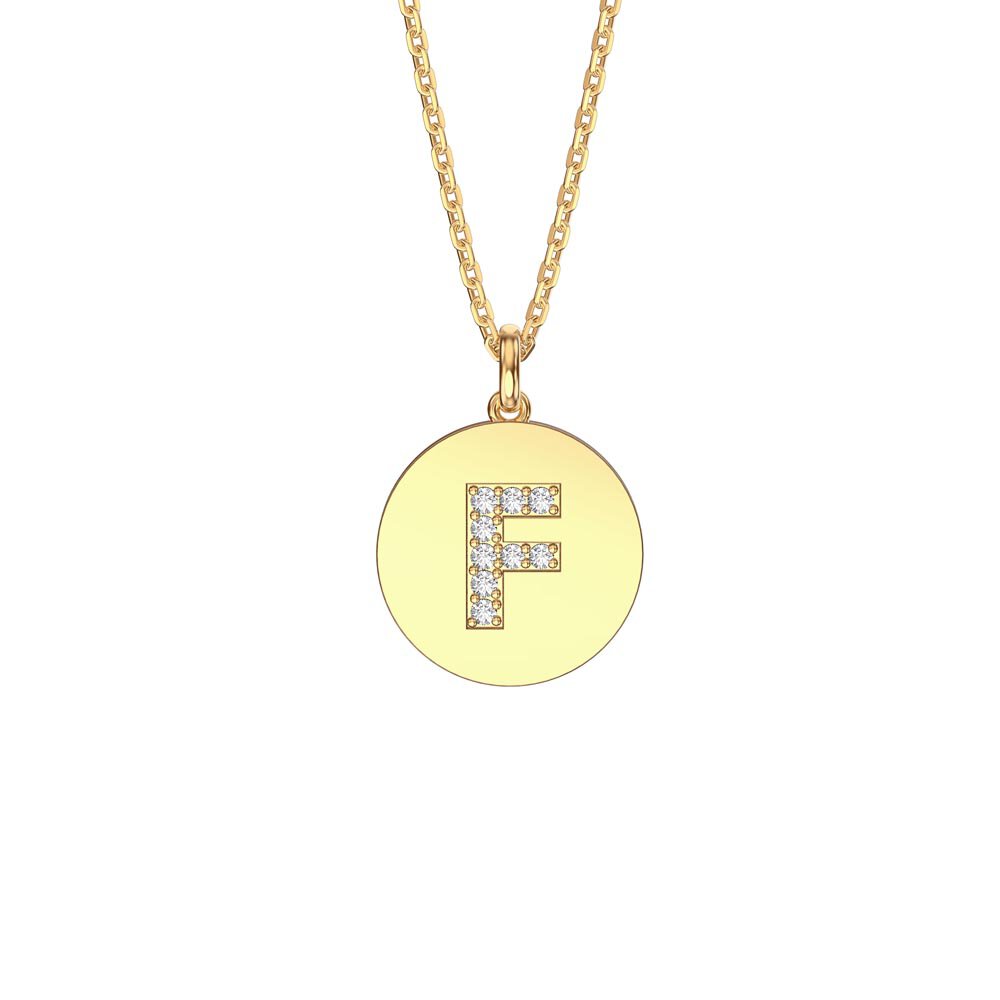 Charisma Moissanite Pave 18ct Gold Vemeil Alphabet Pendant F