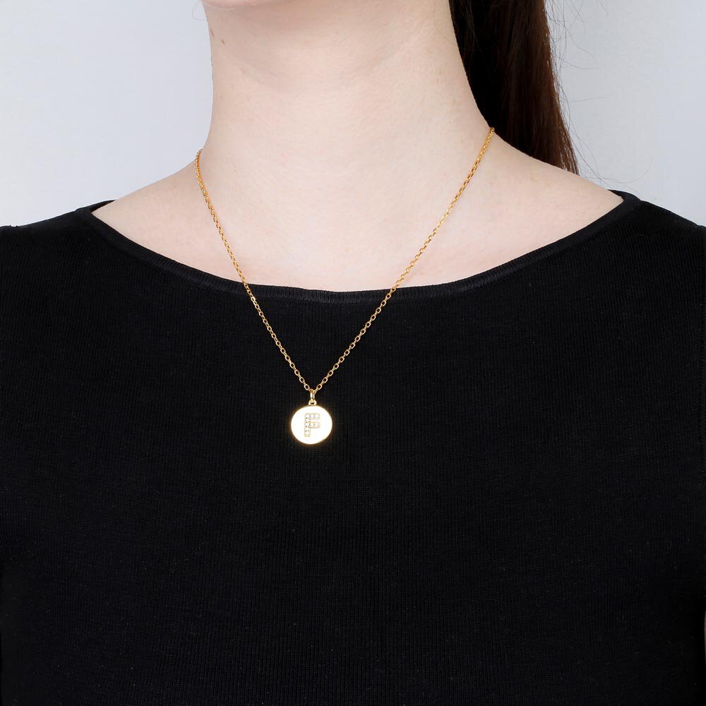 Charisma Moissanite Pave 18ct Gold Vemeil Alphabet Pendant F #2