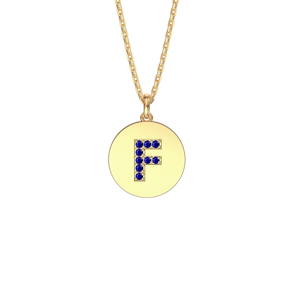 Charisma Sapphire Pave 18ct Gold Vemeil Alphabet Pendant F
